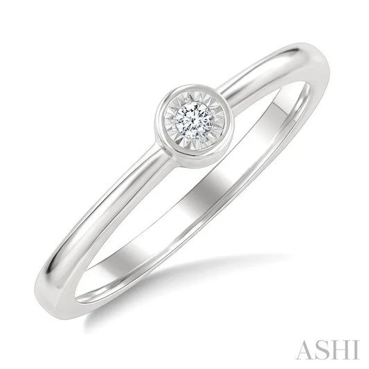 Silver Bezel Diamond Ring