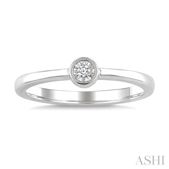Silver Bezel Diamond Ring