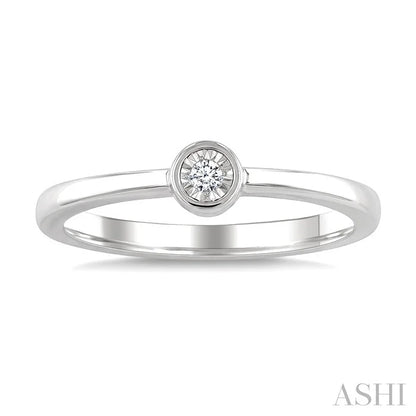 Silver Bezel Diamond Ring