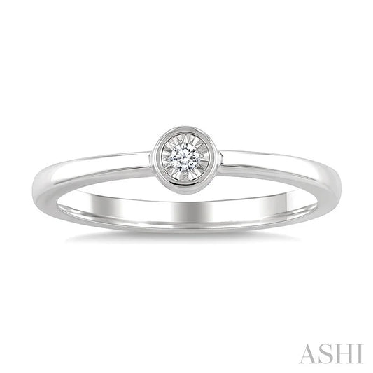 Silver Bezel Diamond Ring