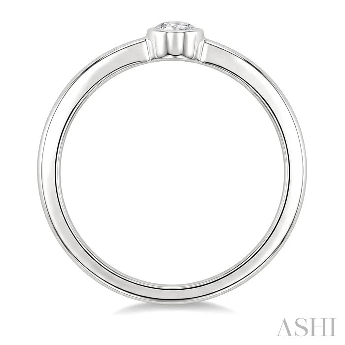 Silver Bezel Diamond Ring