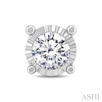 Silver Miracle Plate Diamond Fashion Stud Earrings