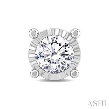 Silver Miracle Plate Diamond Fashion Stud Earrings