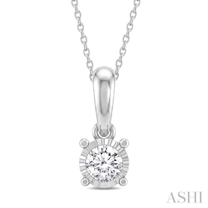 Silver Miracle Plate Diamond Fashion Solitaire Pendant