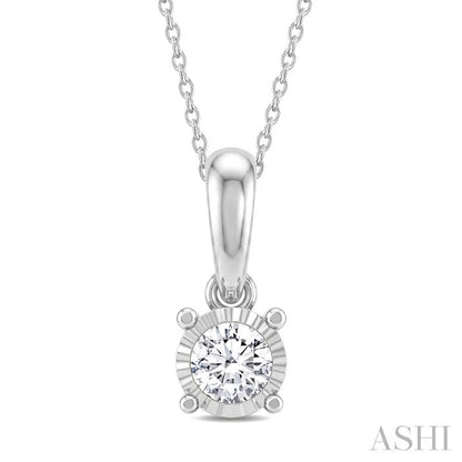 Silver Miracle Plate Diamond Fashion Solitaire Pendant