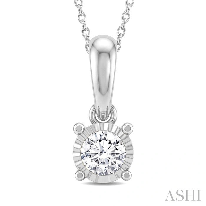 Silver Miracle Plate Diamond Fashion Solitaire Pendant