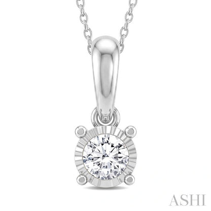 Silver Miracle Plate Diamond Fashion Solitaire Pendant