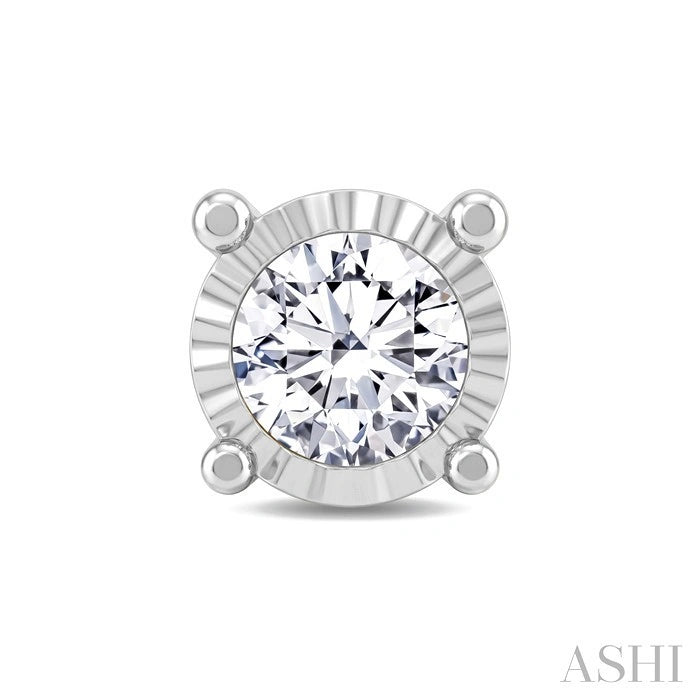 Silver Miracle Plate Diamond Fashion Stud Earrings
