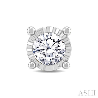 Silver Miracle Plate Diamond Fashion Stud Earrings