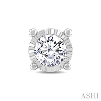 Silver Miracle Plate Diamond Fashion Stud Earrings