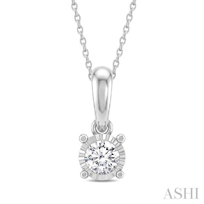 Silver Miracle Plate Diamond Fashion Solitaire Pendant