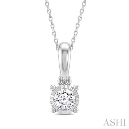 Silver Miracle Plate Diamond Fashion Solitaire Pendant