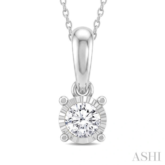 Silver Miracle Plate Diamond Fashion Solitaire Pendant