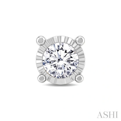 Silver Miracle Plate Diamond Fashion Stud Earrings
