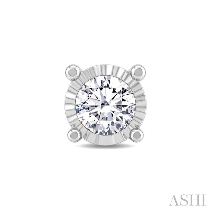 Silver Miracle Plate Diamond Fashion Stud Earrings