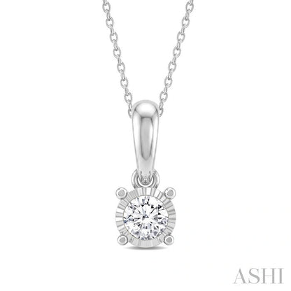 Silver Miracle Plate Diamond Fashion Solitaire Pendant