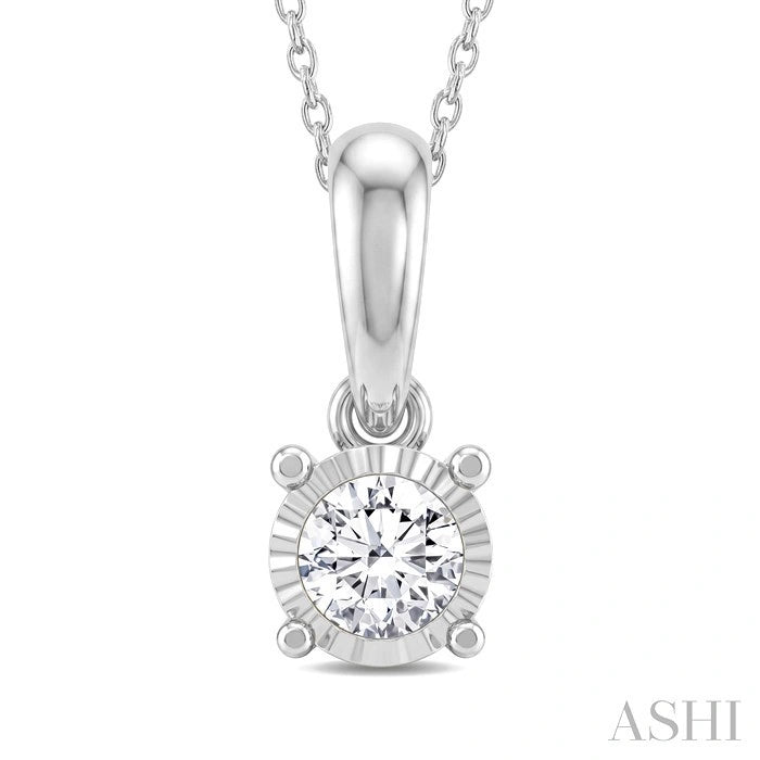 Silver Miracle Plate Diamond Fashion Solitaire Pendant