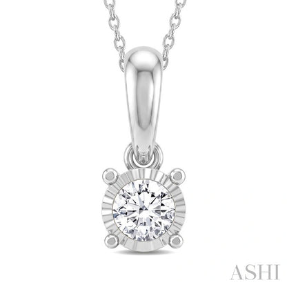 Silver Miracle Plate Diamond Fashion Solitaire Pendant
