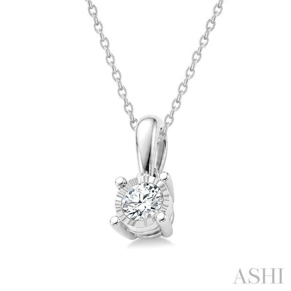 Silver Miracle Plate Diamond Fashion Solitaire Pendant