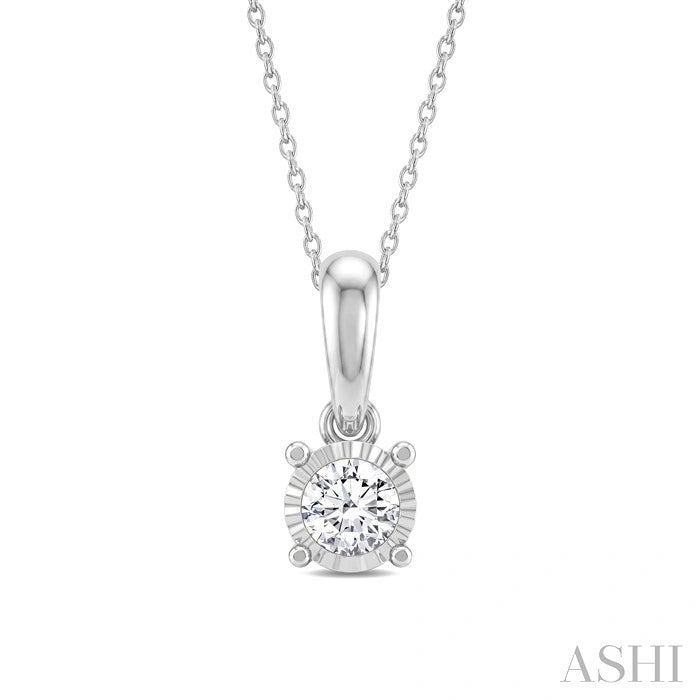 Silver Miracle Plate Diamond Fashion Solitaire Pendant