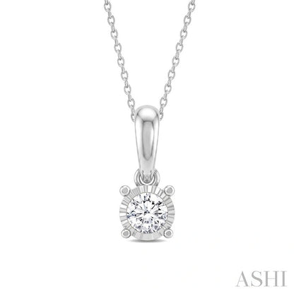 Silver Miracle Plate Diamond Fashion Solitaire Pendant