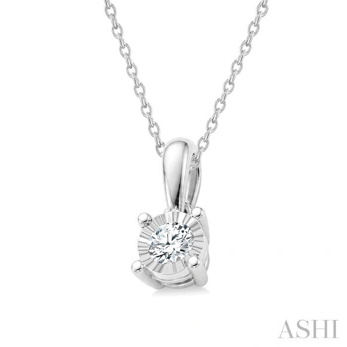 Silver Miracle Plate Diamond Fashion Solitaire Pendant