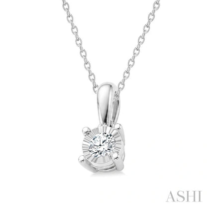 Silver Miracle Plate Diamond Fashion Solitaire Pendant