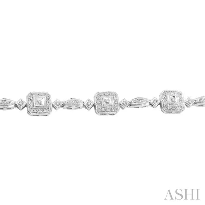 Silver Halo Diamond Bracelet