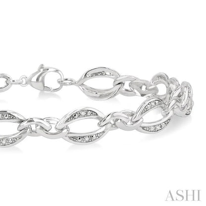 Silver Diamond Link Bracelet