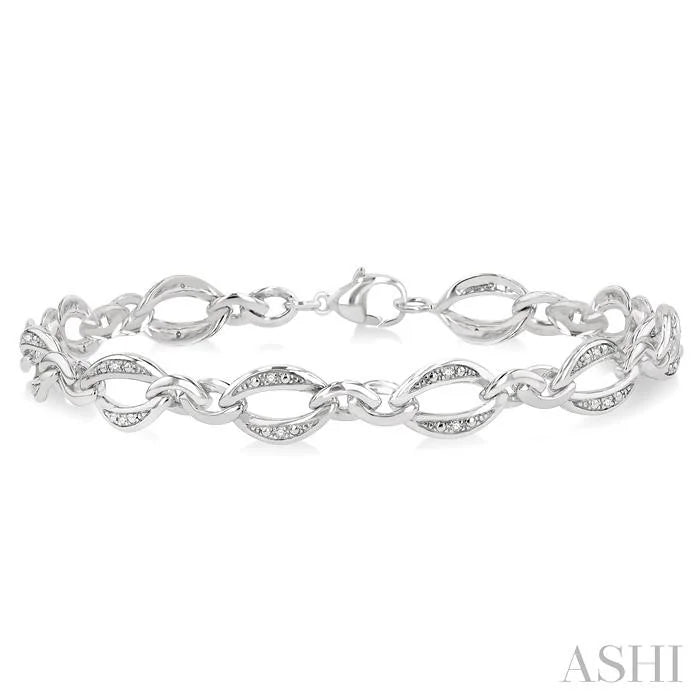 Silver Diamond Link Bracelet
