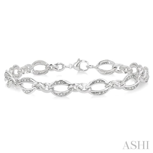 Silver Diamond Link Bracelet