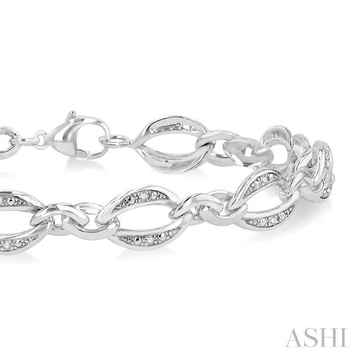 Silver Diamond Link Bracelet