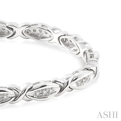 Silver 'X' Shape Diamond Bracelet