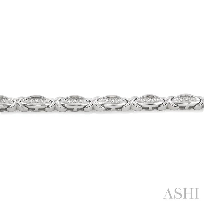 Silver 'X' Shape Diamond Bracelet