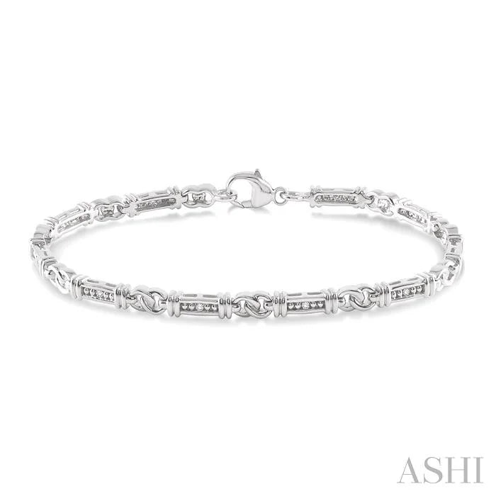 Silver Link Diamond Bracelet