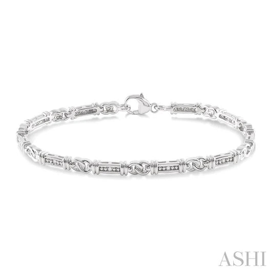Silver Link Diamond Bracelet