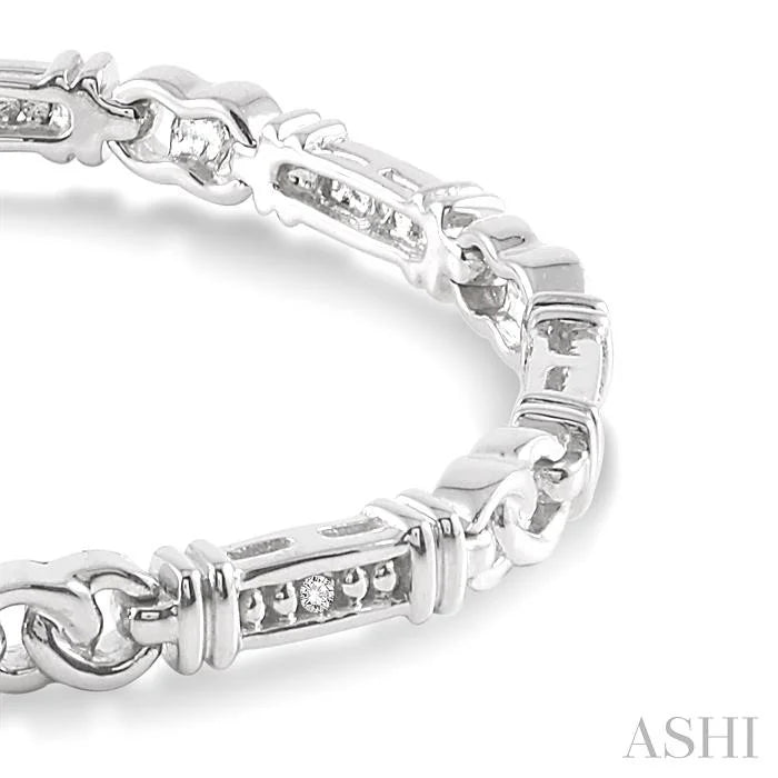 Silver Link Diamond Bracelet