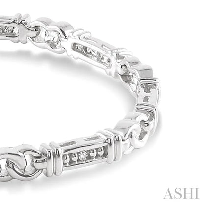 Silver Link Diamond Bracelet
