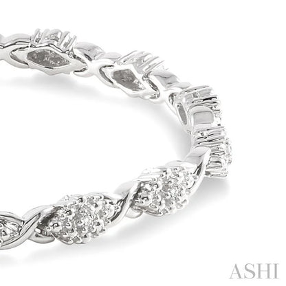 Silver Twisted Diamond Bracelet