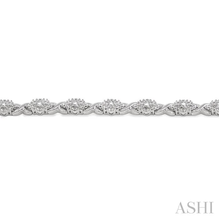 Silver Twisted Diamond Bracelet