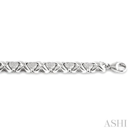 Silver Heart Shape Diamond Bracelet