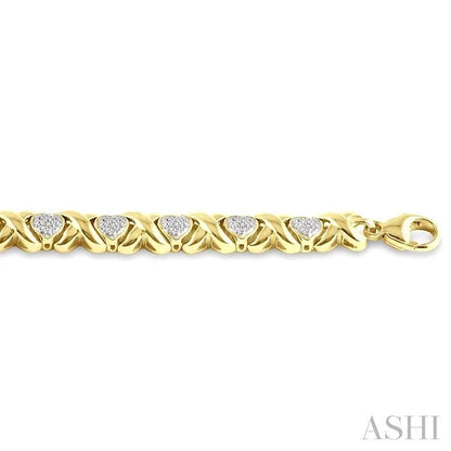 Gold Vermeil Heart Shape Diamond Bracelet