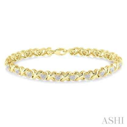 Gold Vermeil Heart Shape Diamond Bracelet