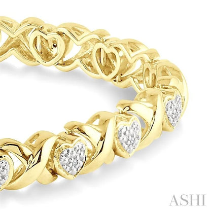Gold Vermeil Heart Shape Diamond Bracelet