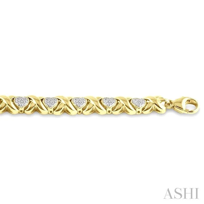 Gold Vermeil Heart Shape Diamond Bracelet