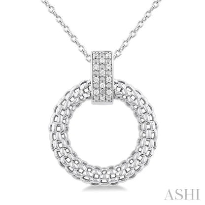 Silver Bold Circle Diamond Pendant
