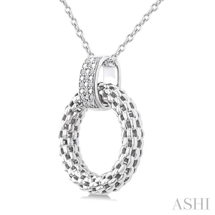 Silver Bold Circle Diamond Pendant
