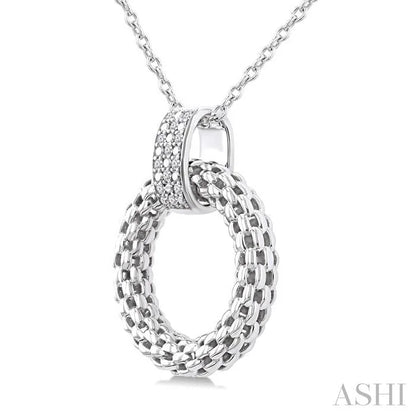 Silver Bold Circle Diamond Pendant