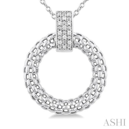 Silver Bold Circle Diamond Pendant