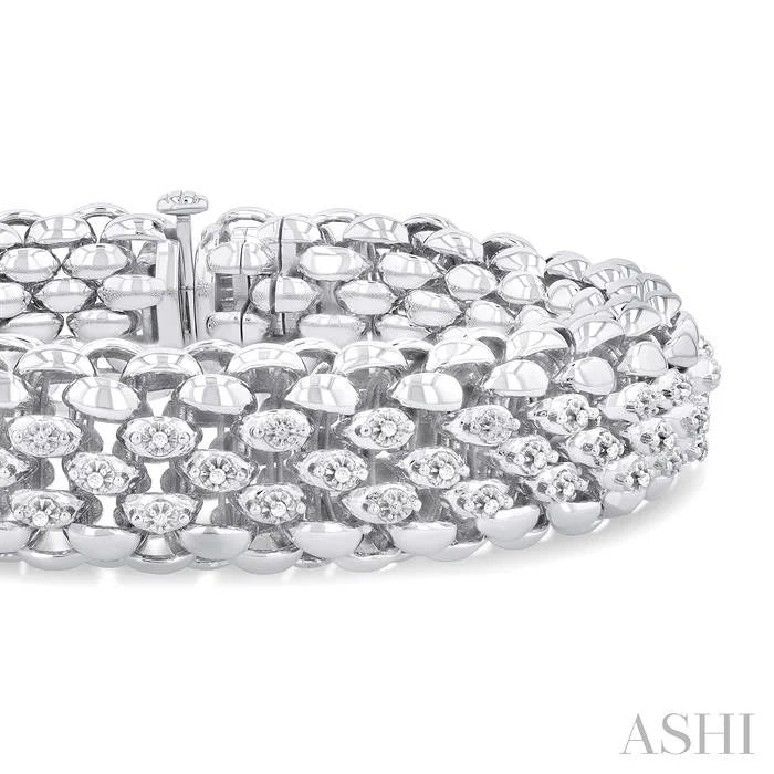 Silver Bold Diamond Fashion Bracelet